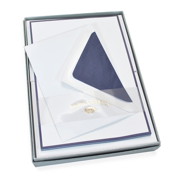Original Crown Mill Paper is made with classic laid and pure cotton and is of the highest quality. this paper has a definite feel and more texture, it white and cream colors. These paper lines are a joy to write on.