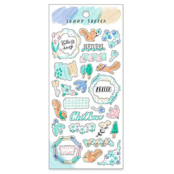 Mind Wave Stickers - Sunny Sketch Light Blue
