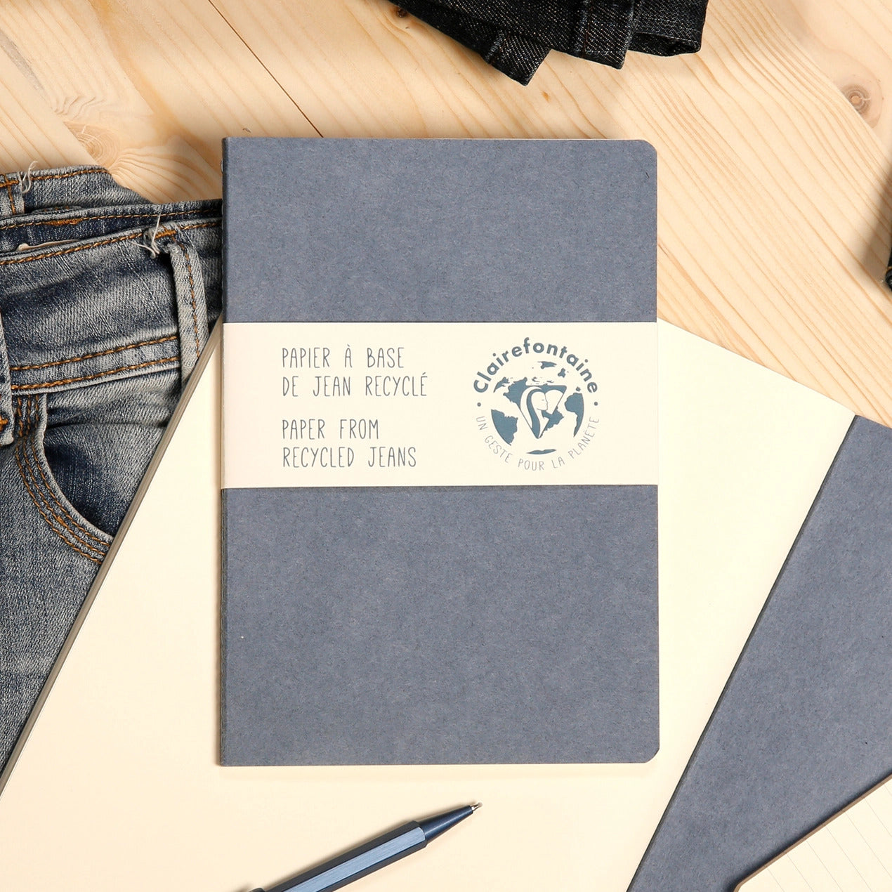 Clairefontaine Recycled Blue Jeans Notebook - Main Image