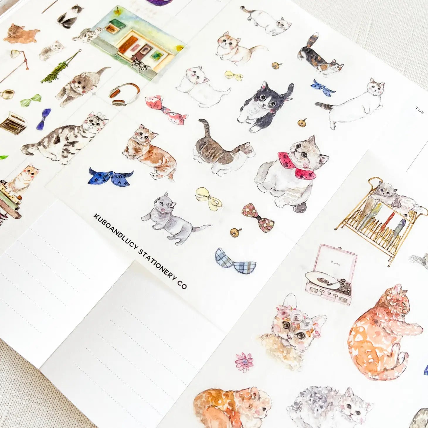 Kuboandlucy Stationery Co. - Cat Washi Sticker Set