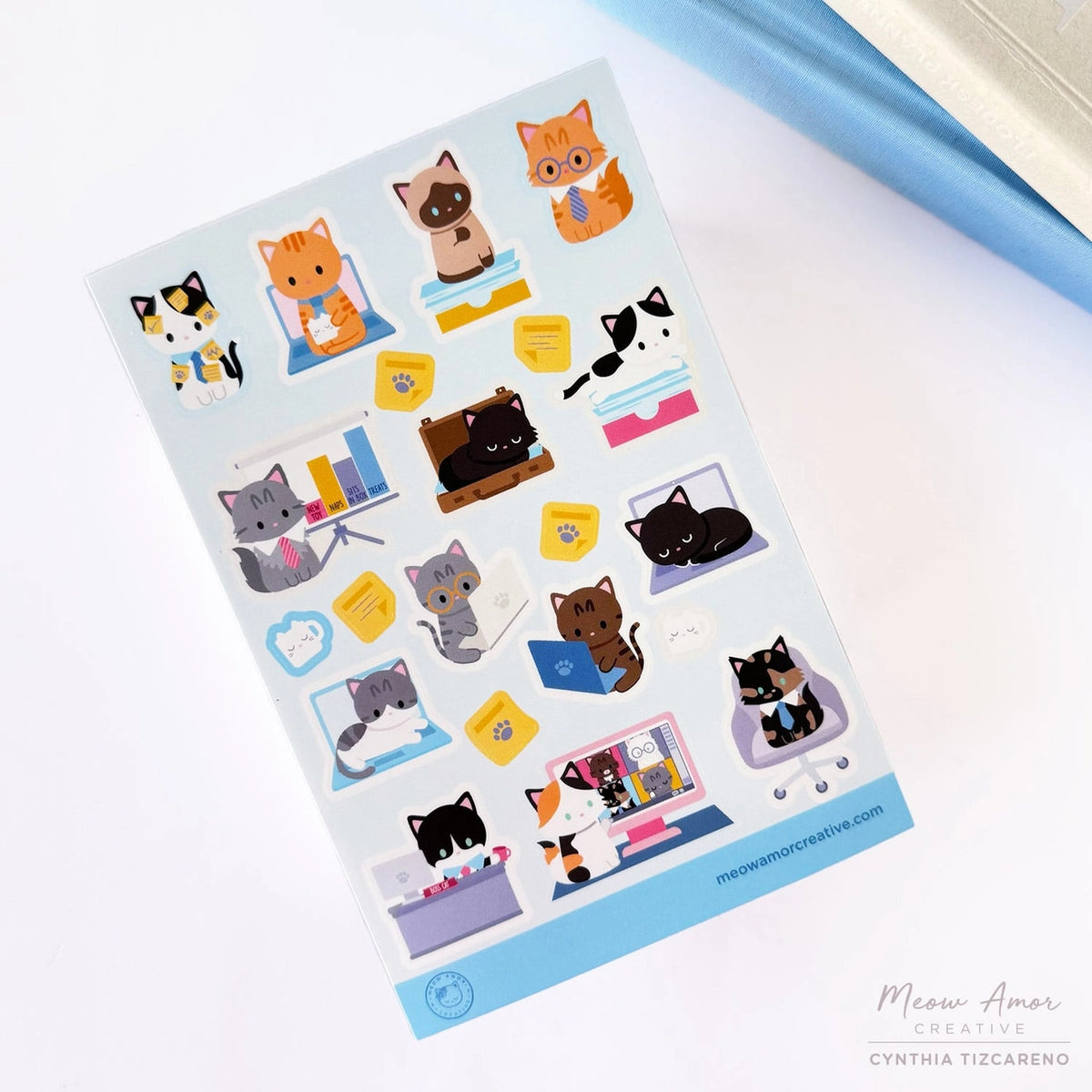 Meow Amor Creative - Office Cats Sticker Sheet