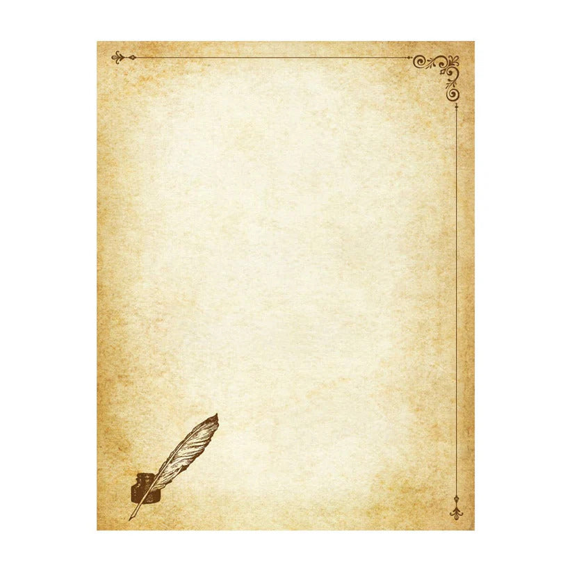 Freund Mayer Parchment Stationery Pack - Quill and Ink