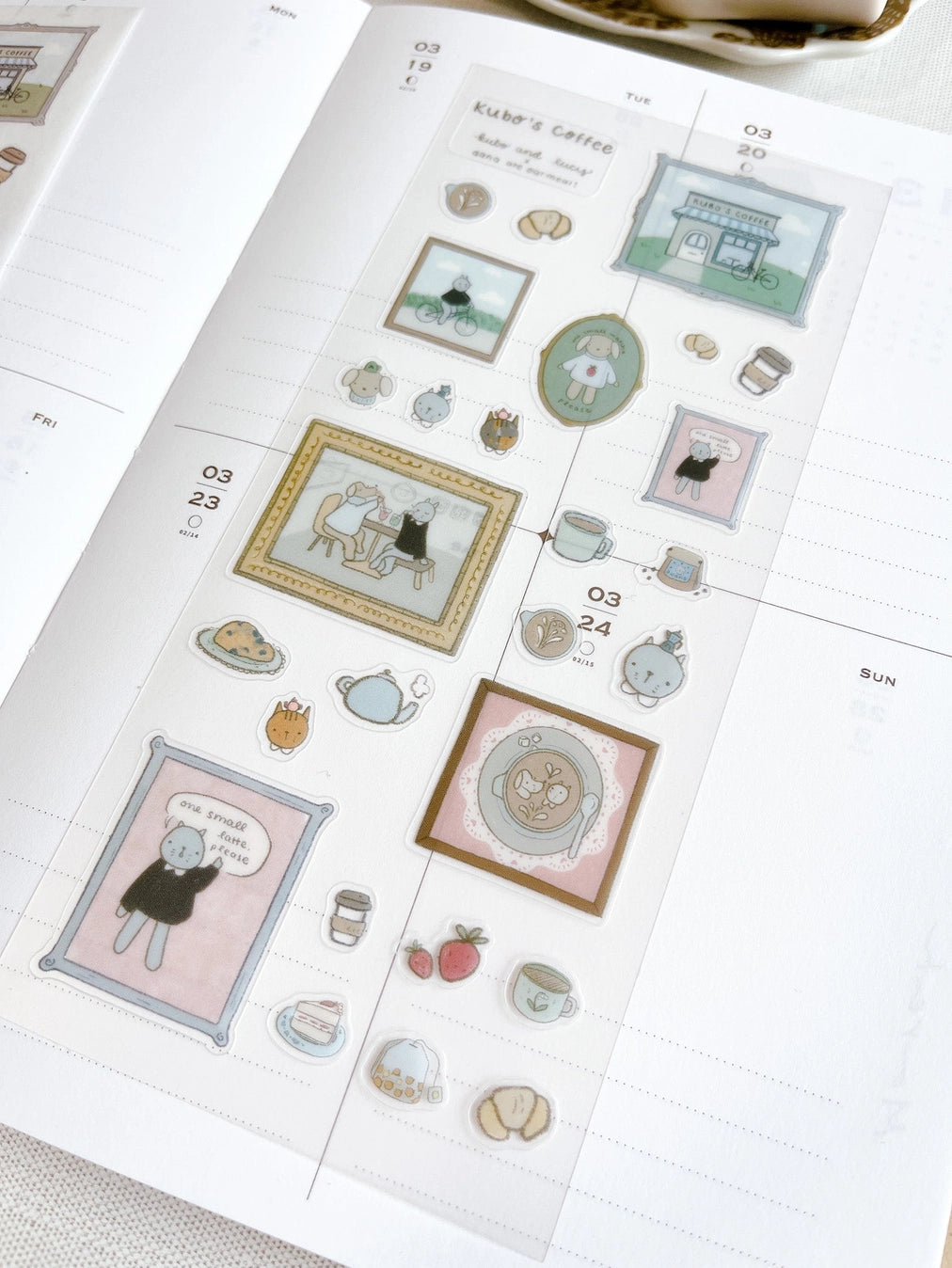 Kuboandlucy Stationery Co. - Dana Ate Oatmeal Kubo Cafe Sticker Sheet