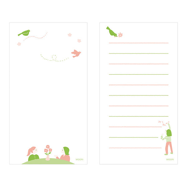 Midori Stand Memo Pad- Vertical Pattern - Message