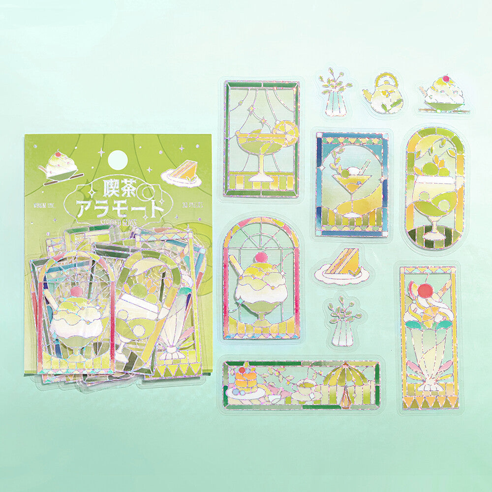 BGM - Flake Stickers - Cafe a la Mode - Green Stained Glass