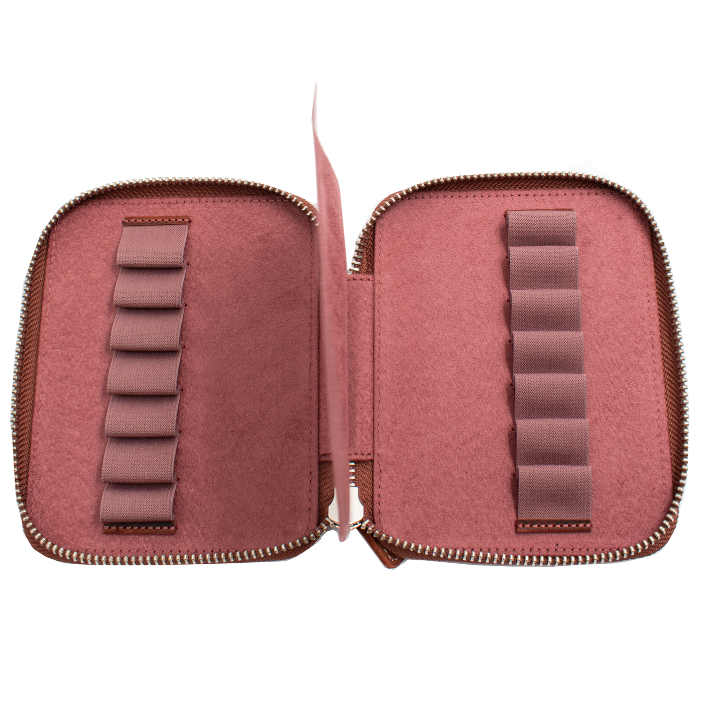 Galen Leather Co. Zippered Collector Pen Case for 14 Kawecos - Crazy Horse Orange