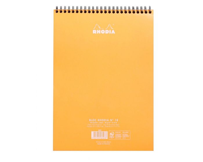 Rhodia #18 Orange Top Wirebound Dot Pad