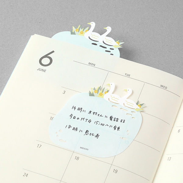 Midori Sticky Note Die cutting - Swans