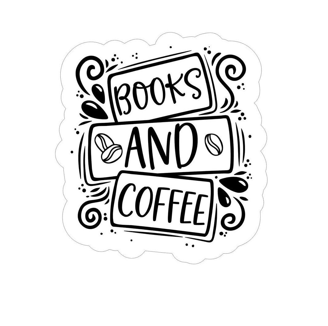 Sakura Design Gallery - Vinyl Sticker - Books And Coffee