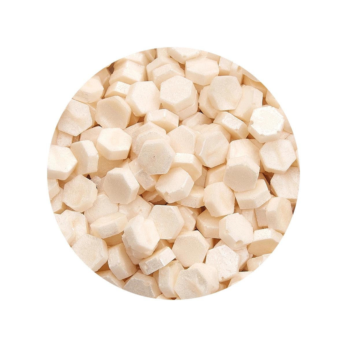 Freund Mayer Sealing Wax Beads in Box with Spoon- White Pearl