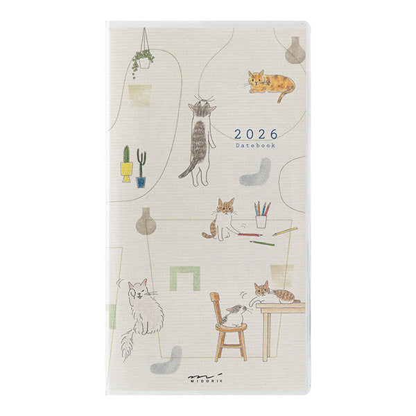 Midori 2026 Pocket Diary B6 Slim - Cat