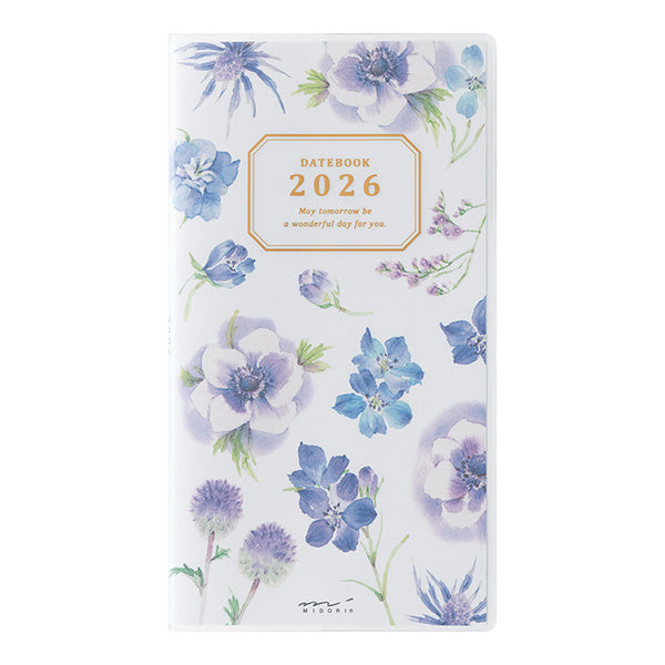 Midori 2026 Pocket Diary B6 Slim- Country Time Floral Pattern