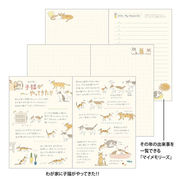 Midori 2026 Pocket Diary B6 - Cat