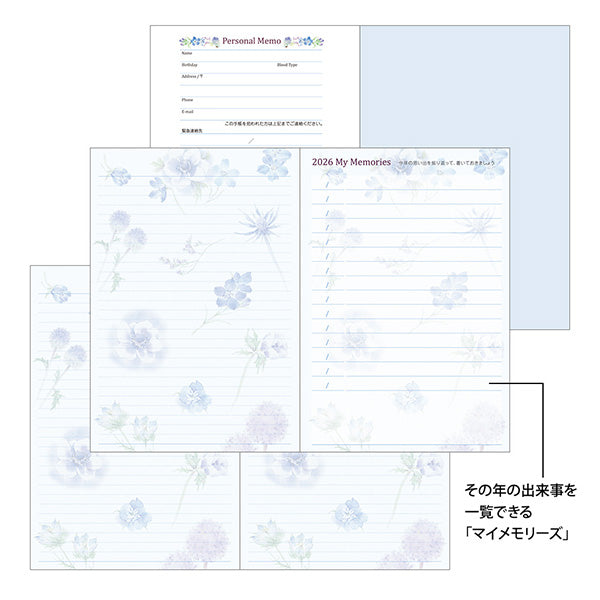 Midori 2026 Pocket Diary B6 - Country Time Flower