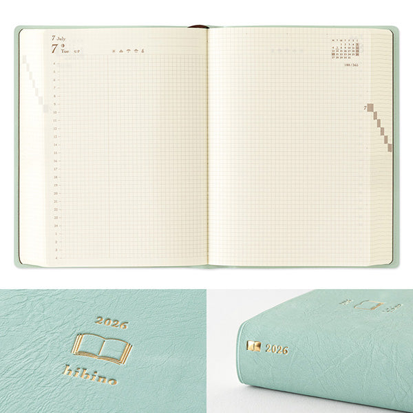 Midori Diary Hibino 2026 Blue Green - A6