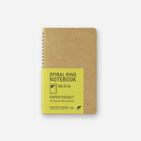 TRAVELER'S COMPANY A6 Slim Spiral Ring Notebook - Paper Pocket