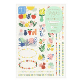 Midori Yuru Log Sticker Sheet - Textile Motif