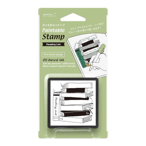 Midori Paintable Stamp - Reading List