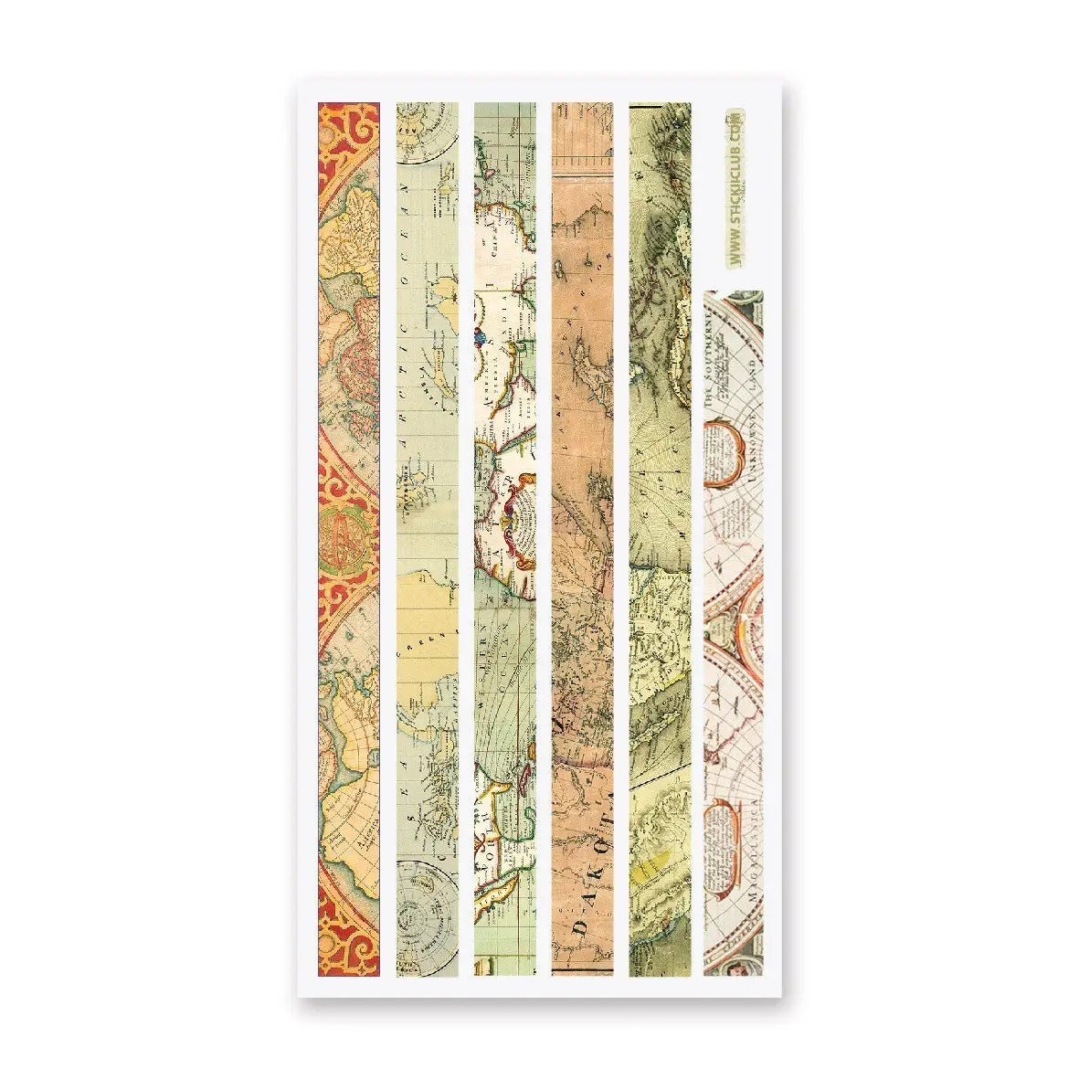 STICKII Sticker Sheet - World Map Washi Strips