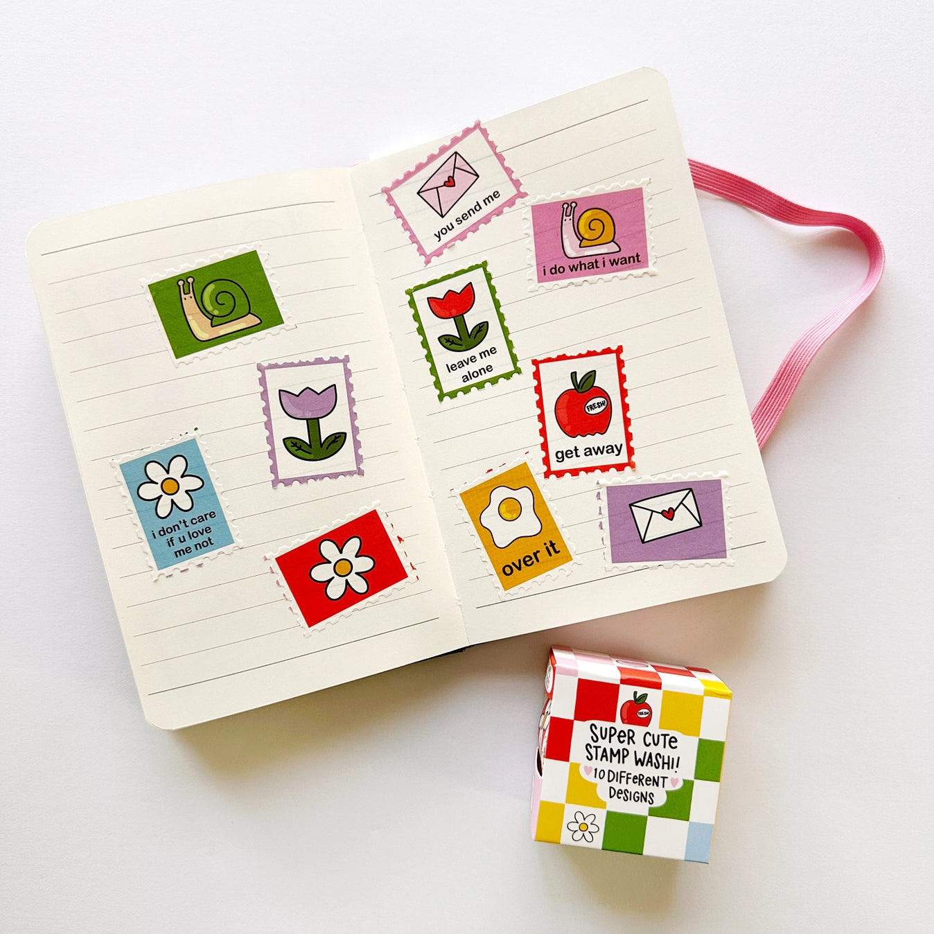 Calliope Pencil Factory - Washi tape - 15mm - Cheeky Checks Faux Stage Stamp Washi Tape