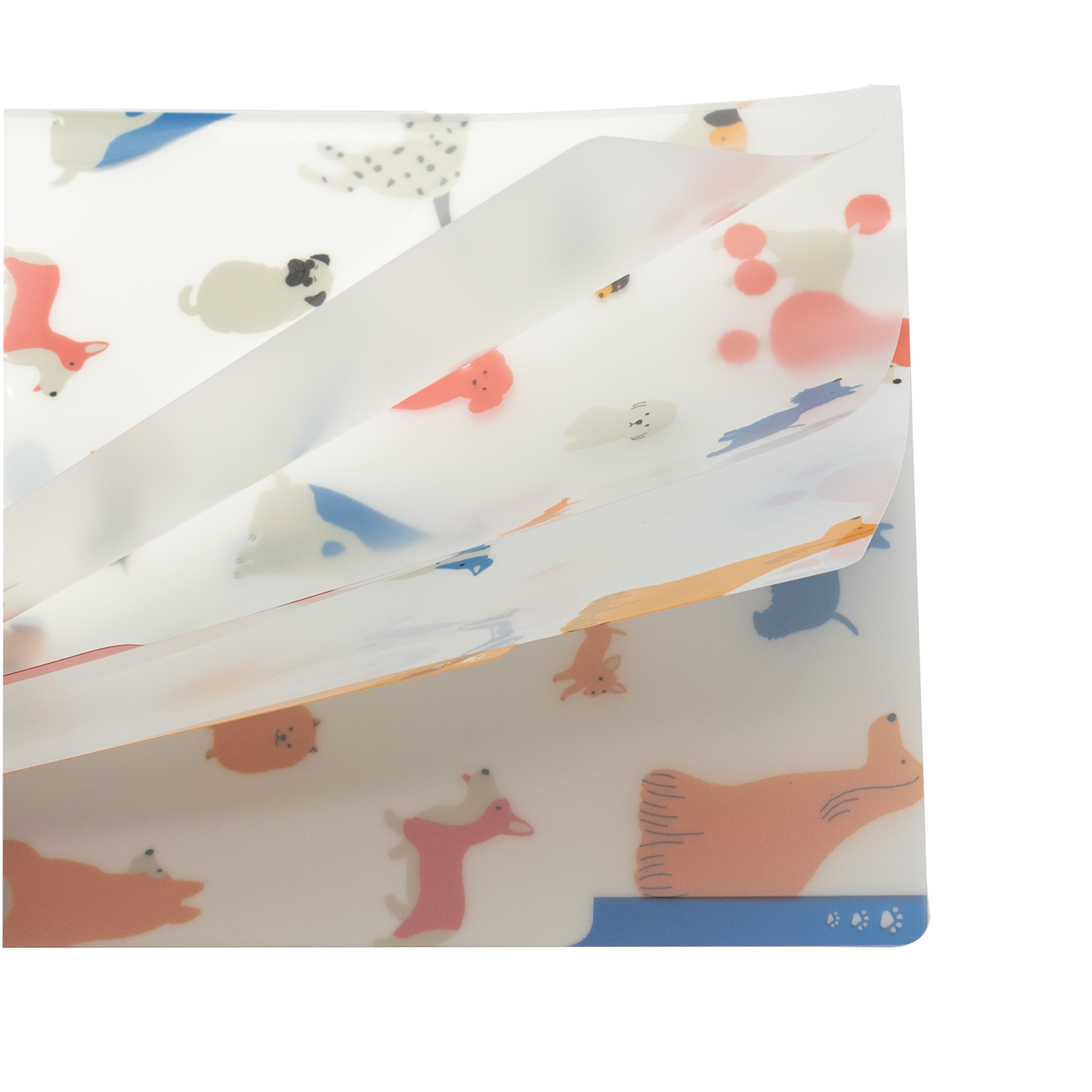 Midori 3 Pocket Clear Folder A4 Dogs