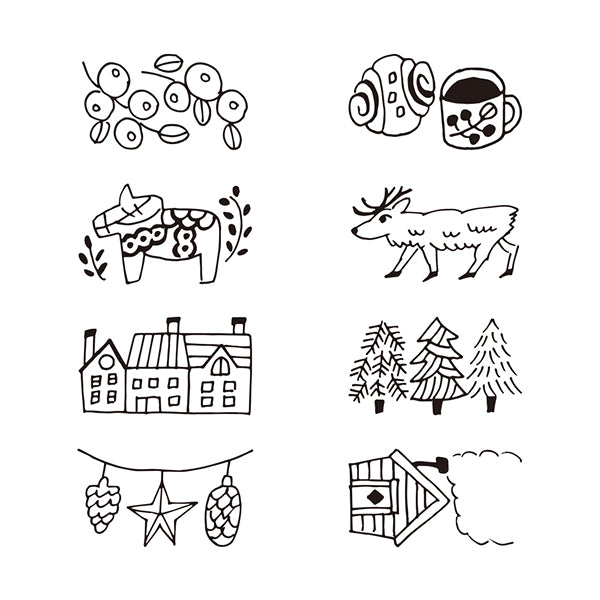Midori Paintable Rotating Stamp - Self Inking - Dial Nordic Pattern