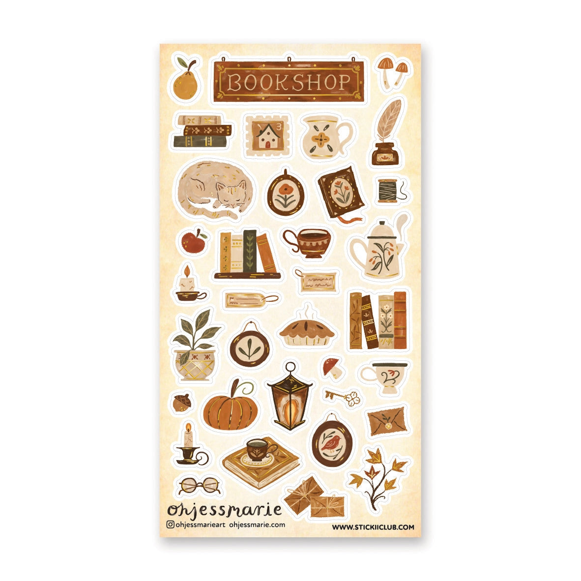 STICKII Sticker Sheet - Cozy Corner Bookshop