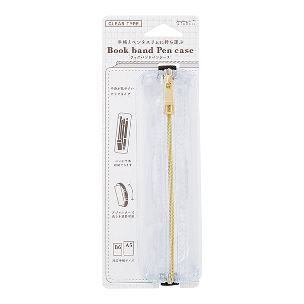 Midori Book Band Pen Case - Clear A