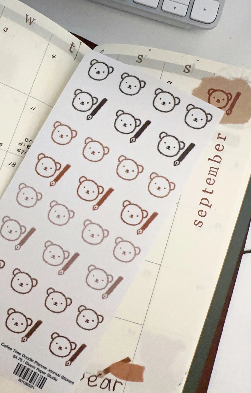 Bloom Paper Studio - Sticker - Bear Journals Doodle Planner Journal
