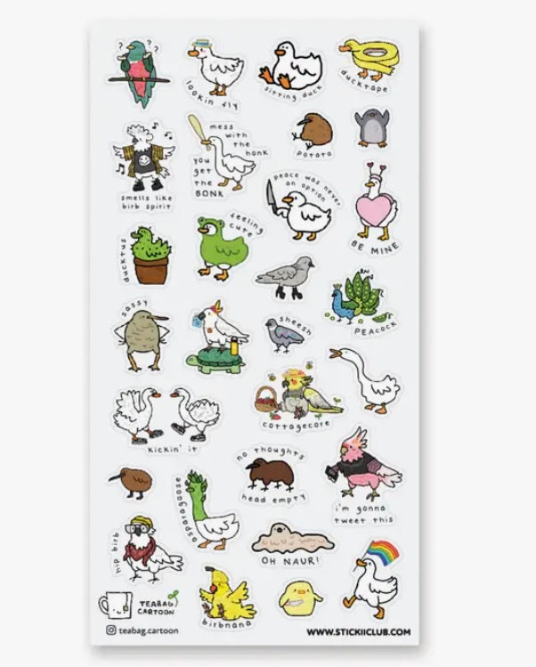 STICKII Sticker Sheet - Birb Thoughts