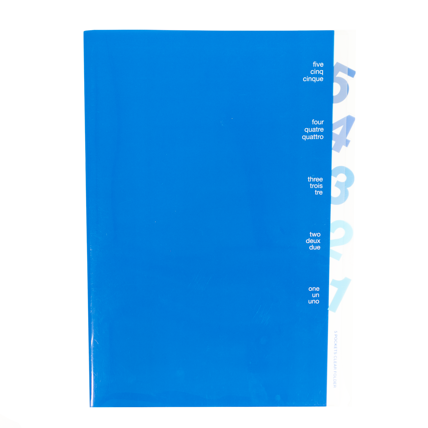 Midori 5 Pocket Clear Folder A4 - Blue