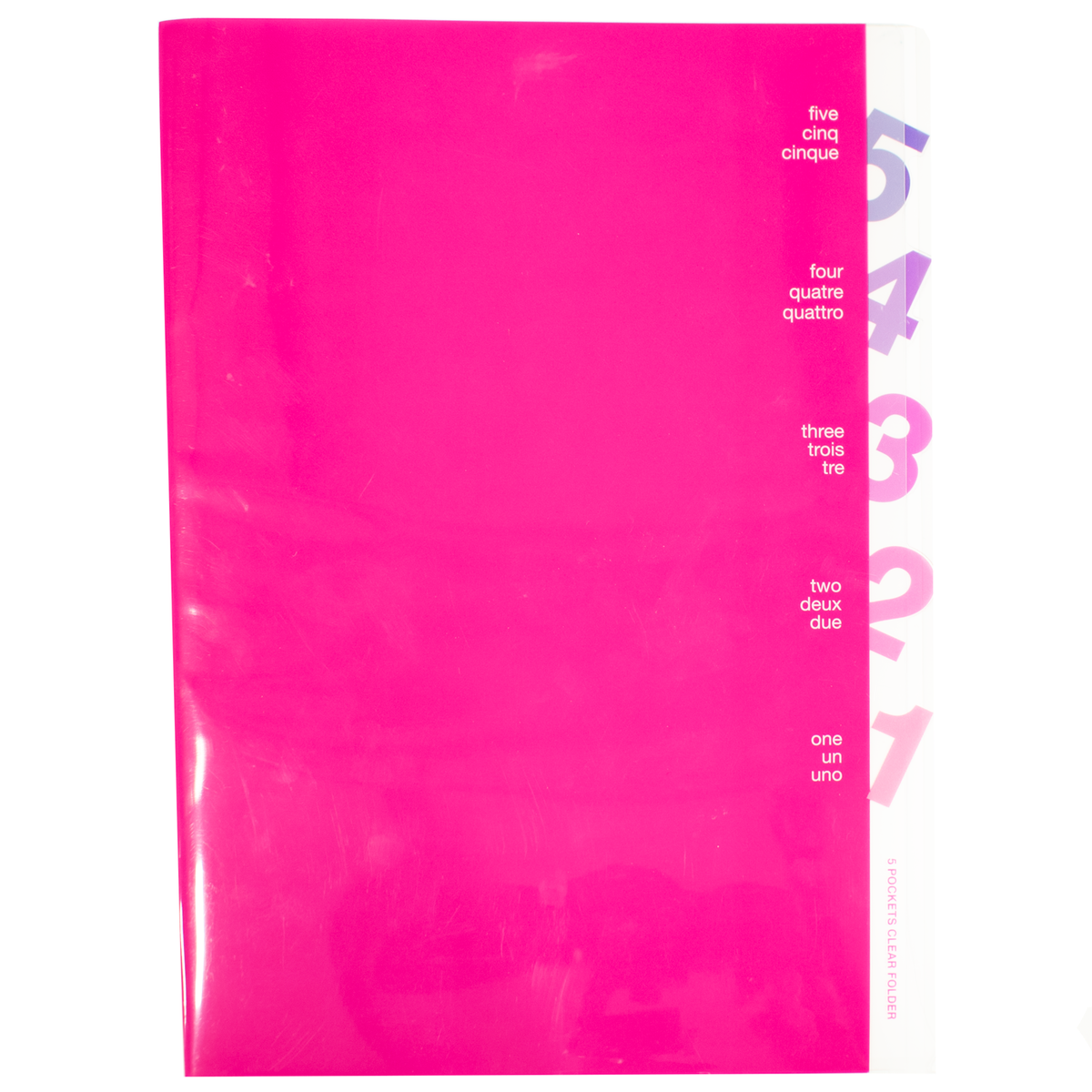 Midori 5 Pocket Clear Folder A4 - Pink