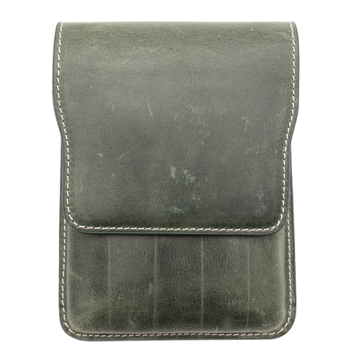 Galen Leather Co. Magnetic Flap Pen Case for 5 Pens - Crazy Horse Green