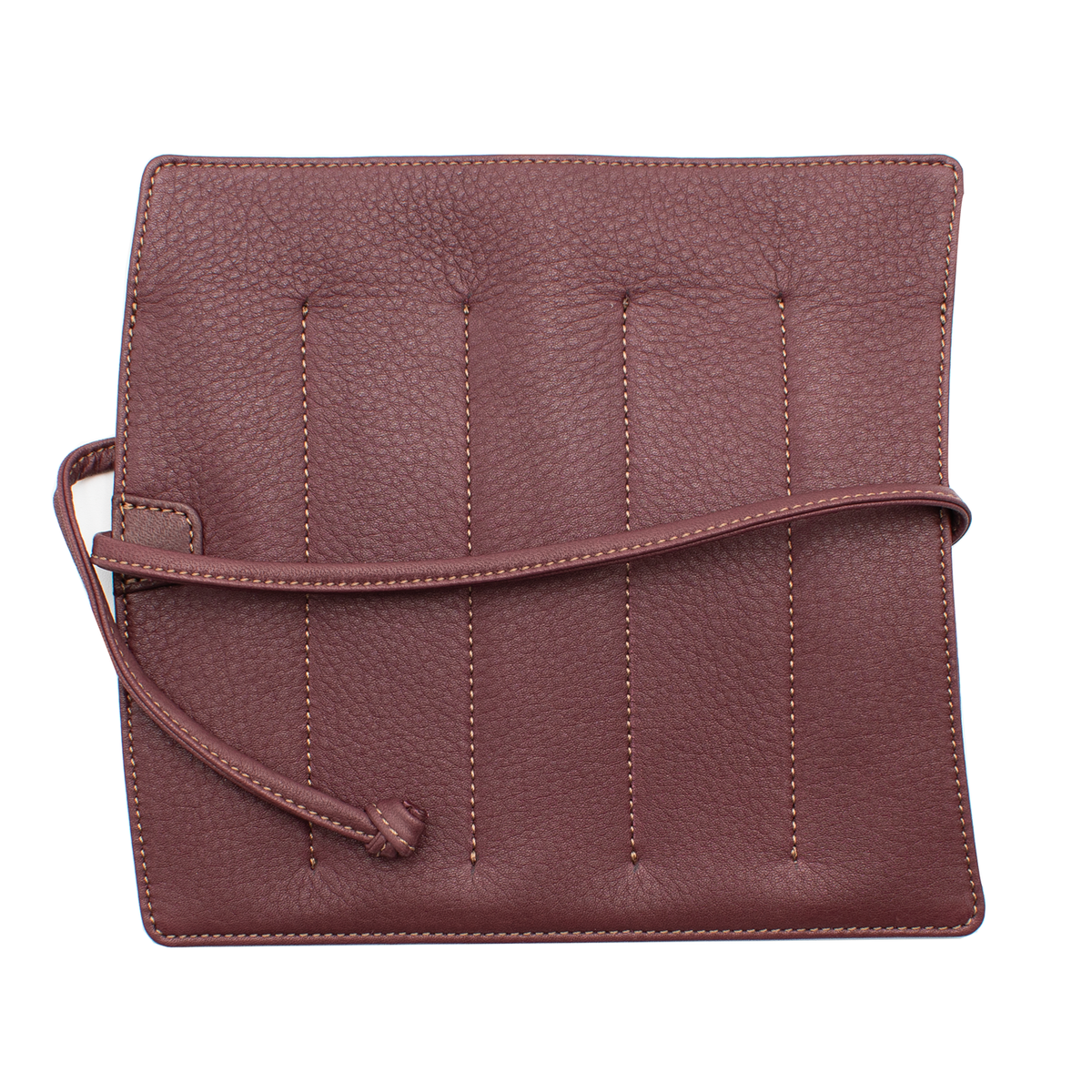 Nagasawa 5 Pen Kip Leather Pen Roll Bordeaux