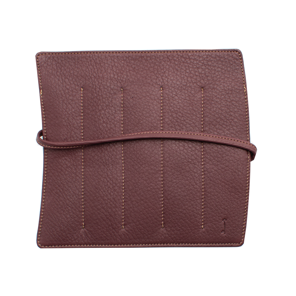 Nagasawa 5 Pen Kip Leather Pen Roll Bordeaux