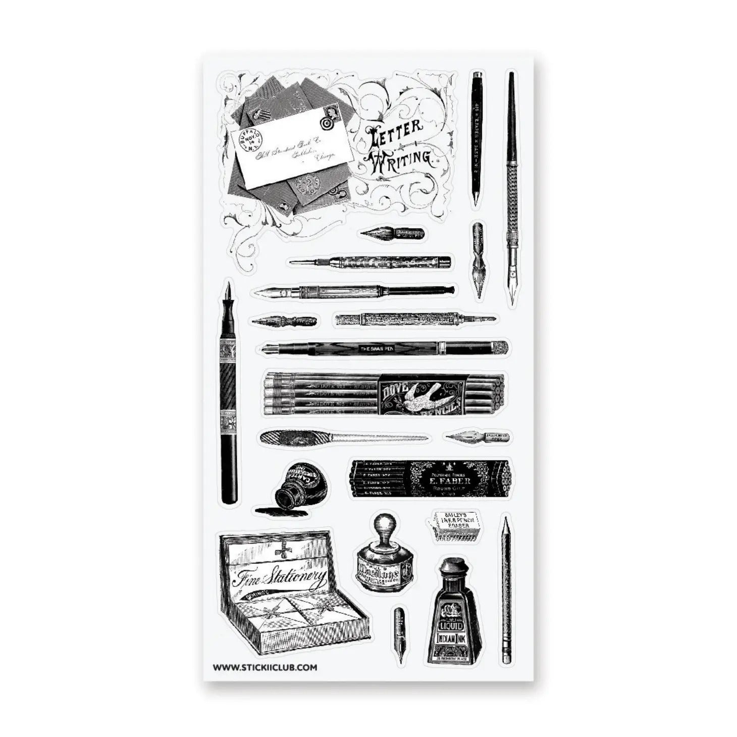 STICKII Sticker Sheet - Antique Writing Set