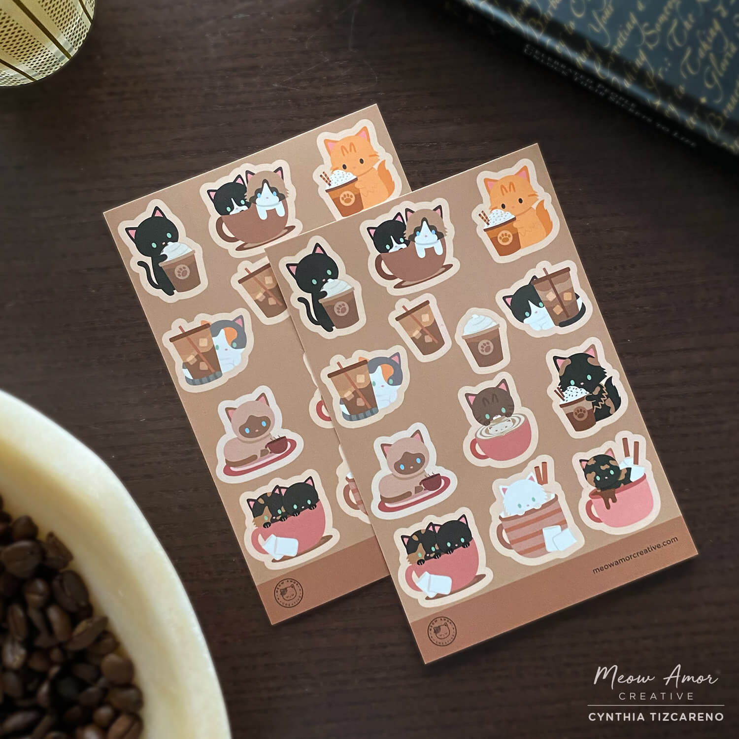 Meow Amor Creative - Coffee Cats Sticker Sheet