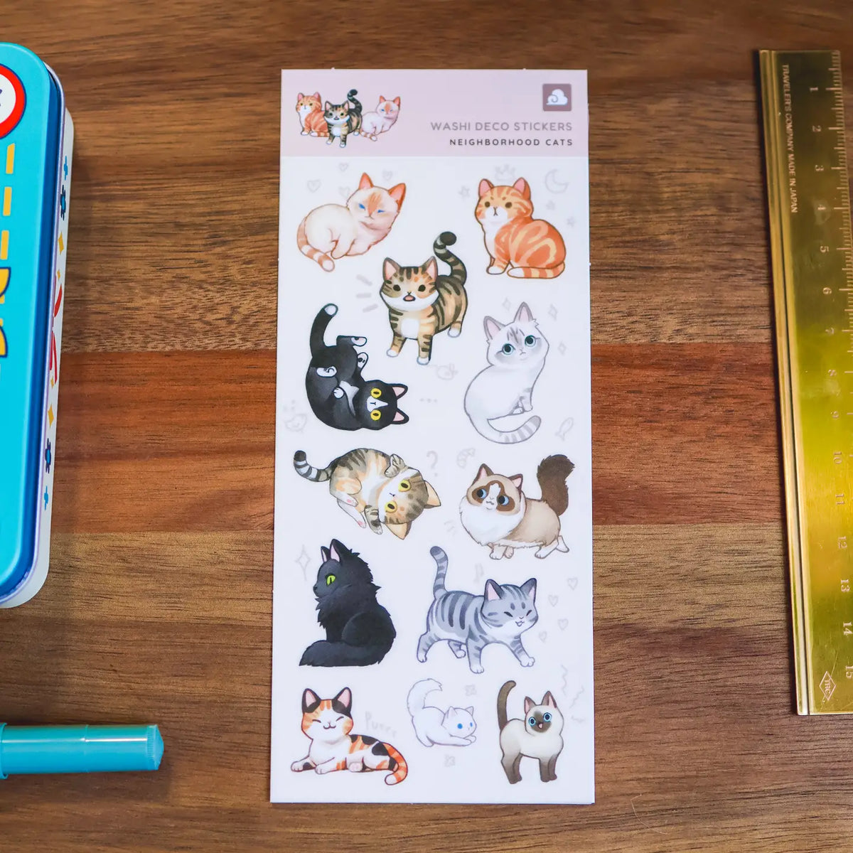 Thousand Skies - Neighborhood Cats Washi Sticker