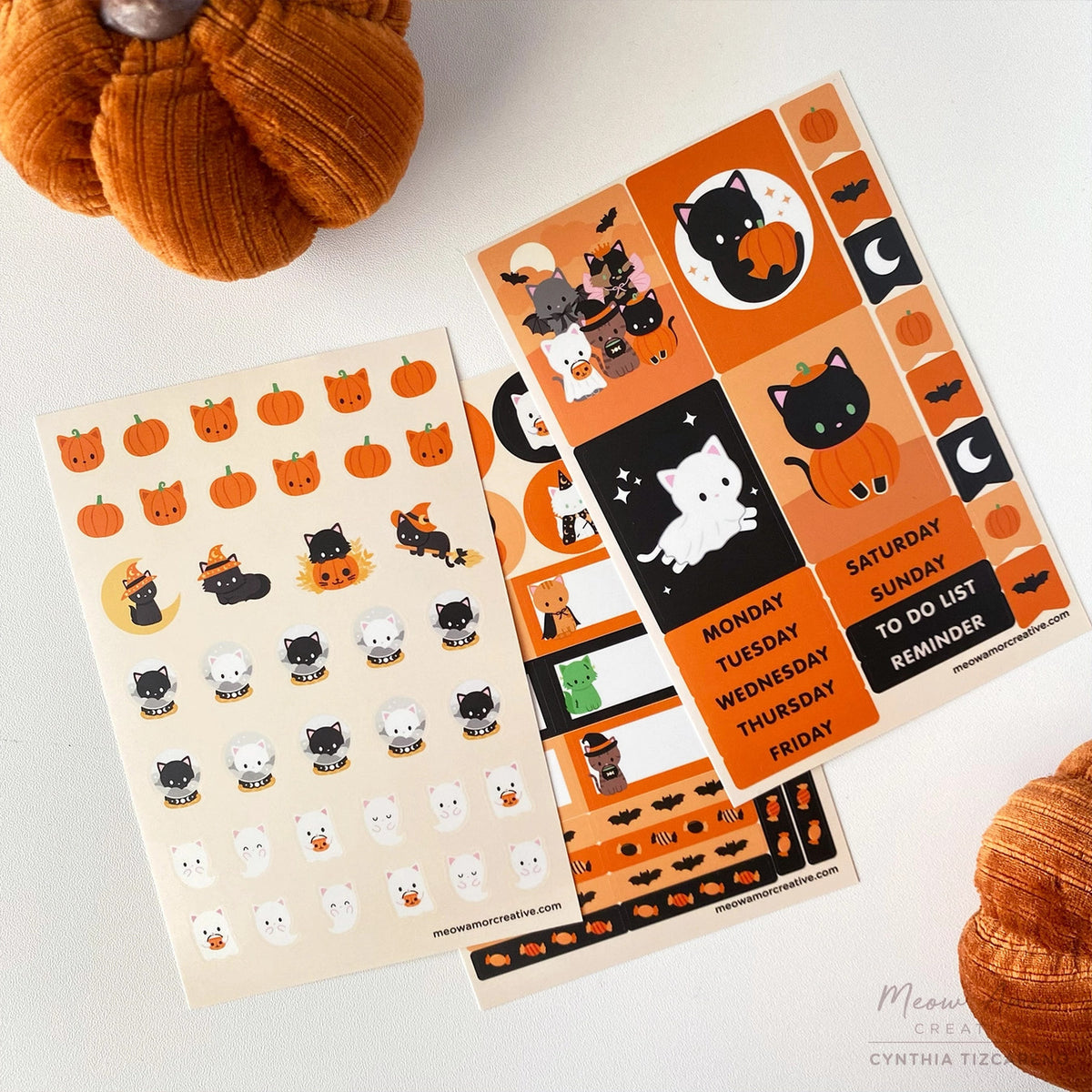 Meow Amor Creative - Cats Halloween Parade Planner Sticker Kit