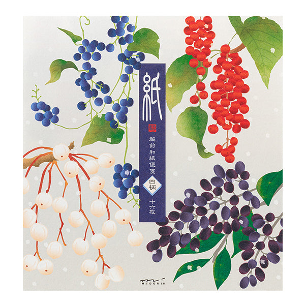 Midori Letter Pad 000 Four Designs Winter Fruit