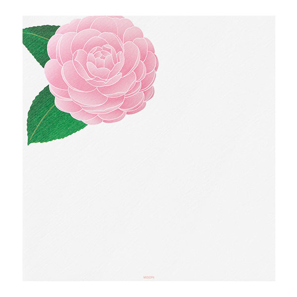 Midori Letter Pad 002 Foil Stamping Otome Camellia