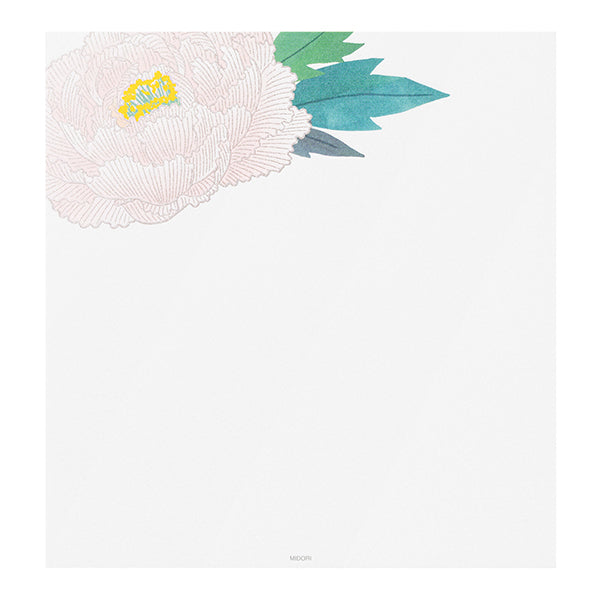 Midori Letter Pad 006 Silk Printing Winter Peony