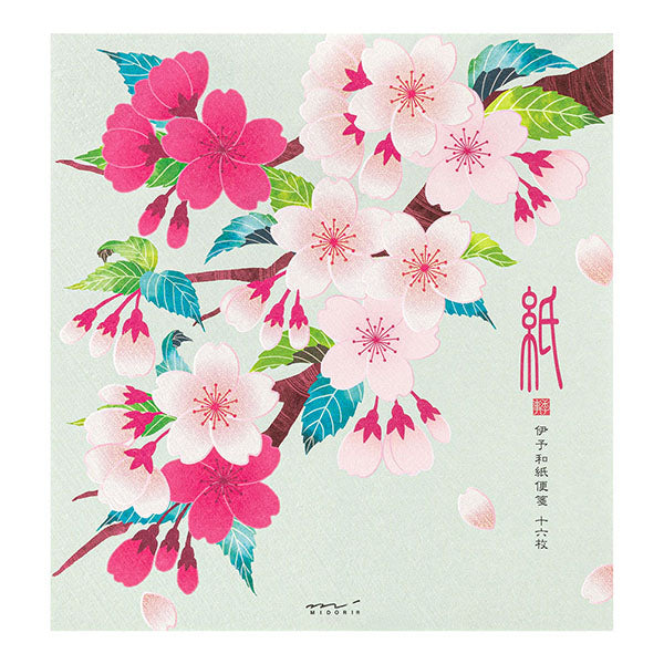 Midori Letter Pad 021 Silk Printing Cherry Blossom