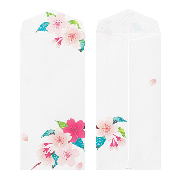 Midori Envelopes 022 Silk-printing Cherry Blossom