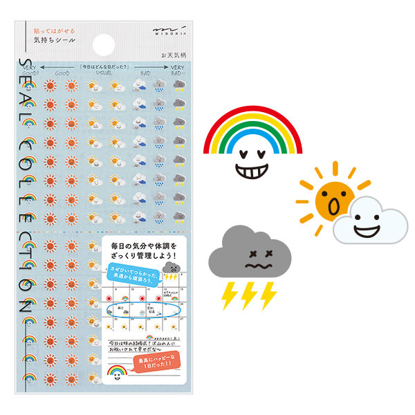 Midori Notebook Stickers - Feelings Weather Pattern