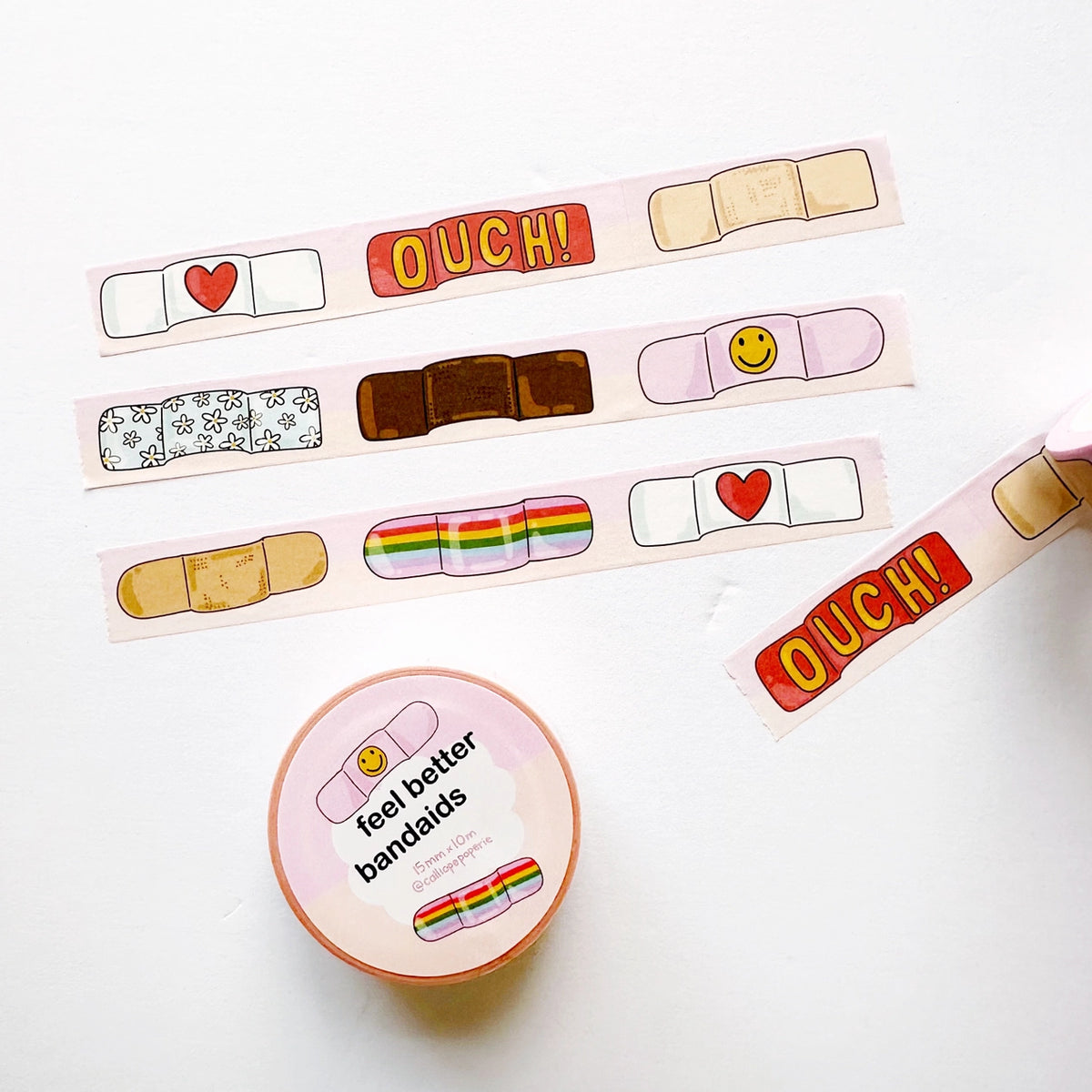 Calliope Pencil Factory - Washi tape - 15mm Feel Better Bandaids Washi Tape
