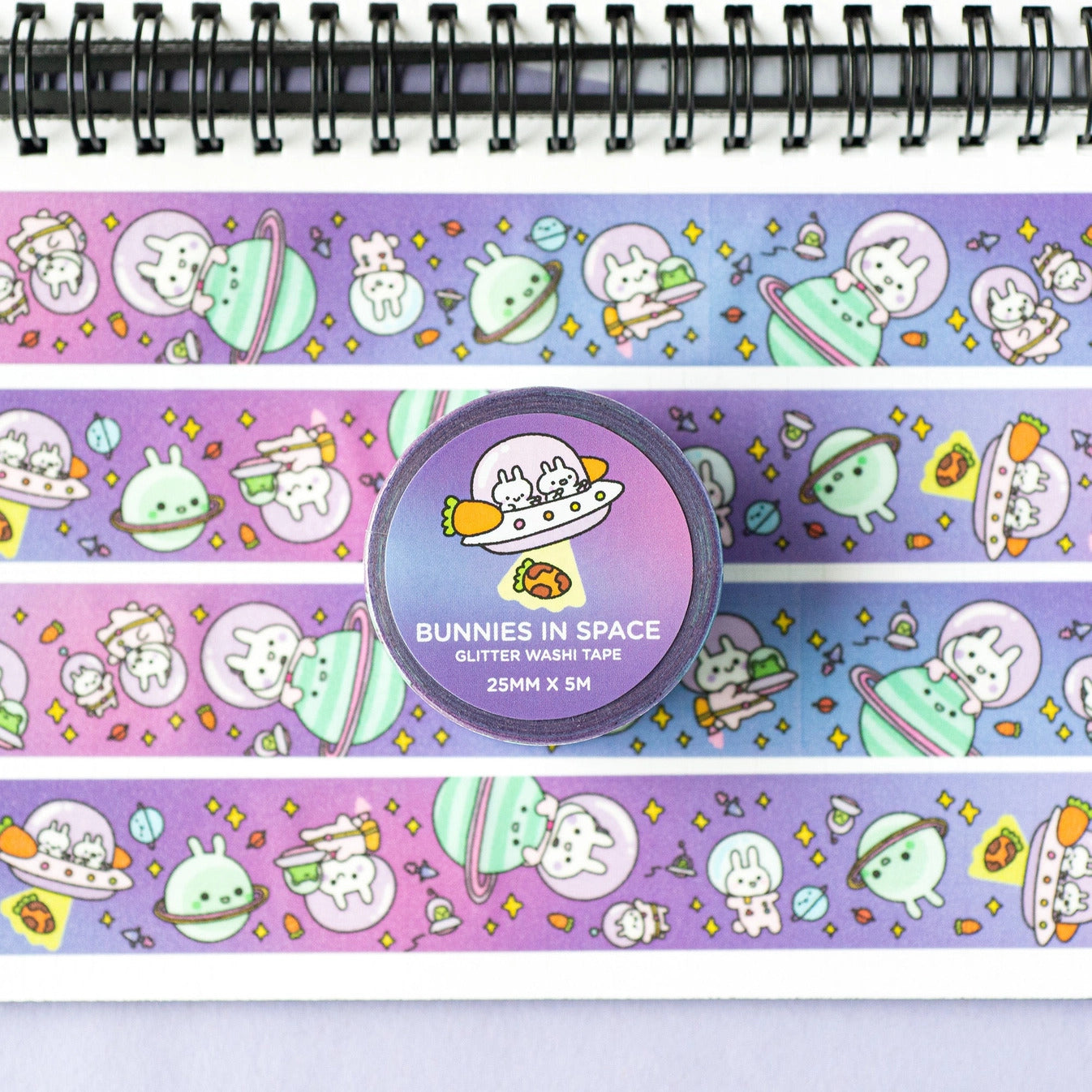 Robot Dance Battle -Bunnies in Space Glitter Washi