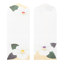 Midori Envelopes 092 Silk-printing White Camellia