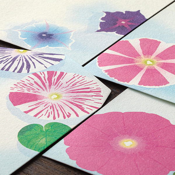 Midori Envelopes 104 Four Designs Floating Morning Glory on Bowl