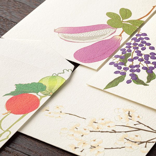 Midori Envelopes 110 Four Designs Autumn Berries S2